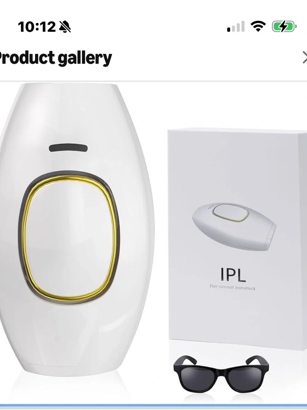 White and Gold IPL Hair Removal Device - Professional Home Use